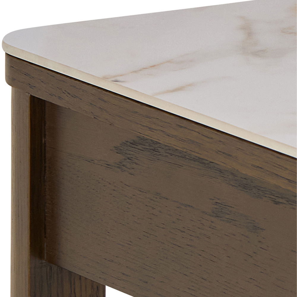 Florence Southampton Single Drawer Cream Ceramic Square Side Table Image 5