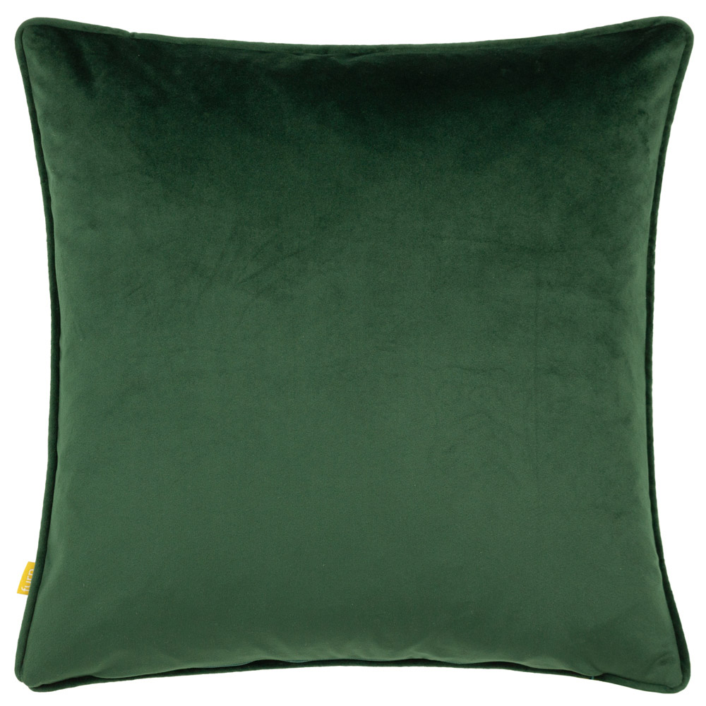 furn. Buckthorn Green Bear Velvet Piped Cushion Image 3