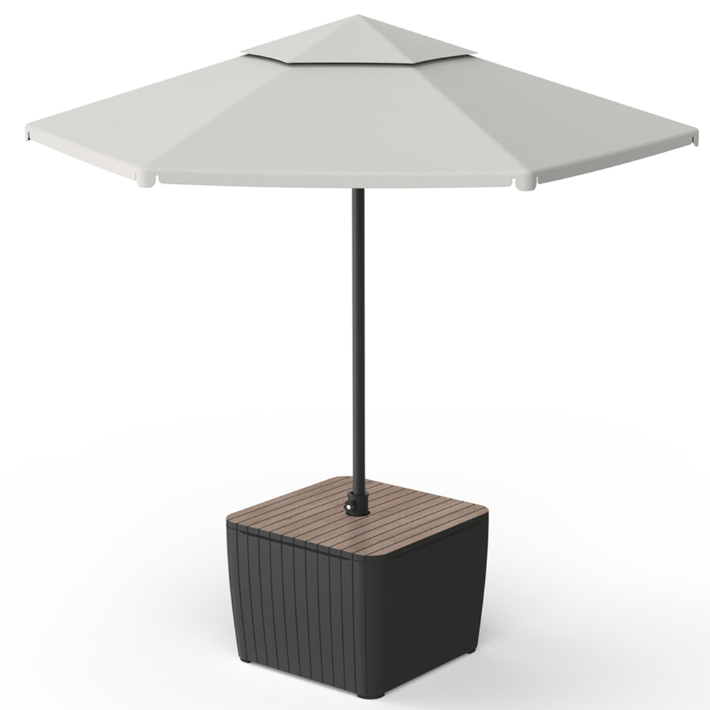 Keter Luzon 3-in-1 Graphite Parasol Table Image 3