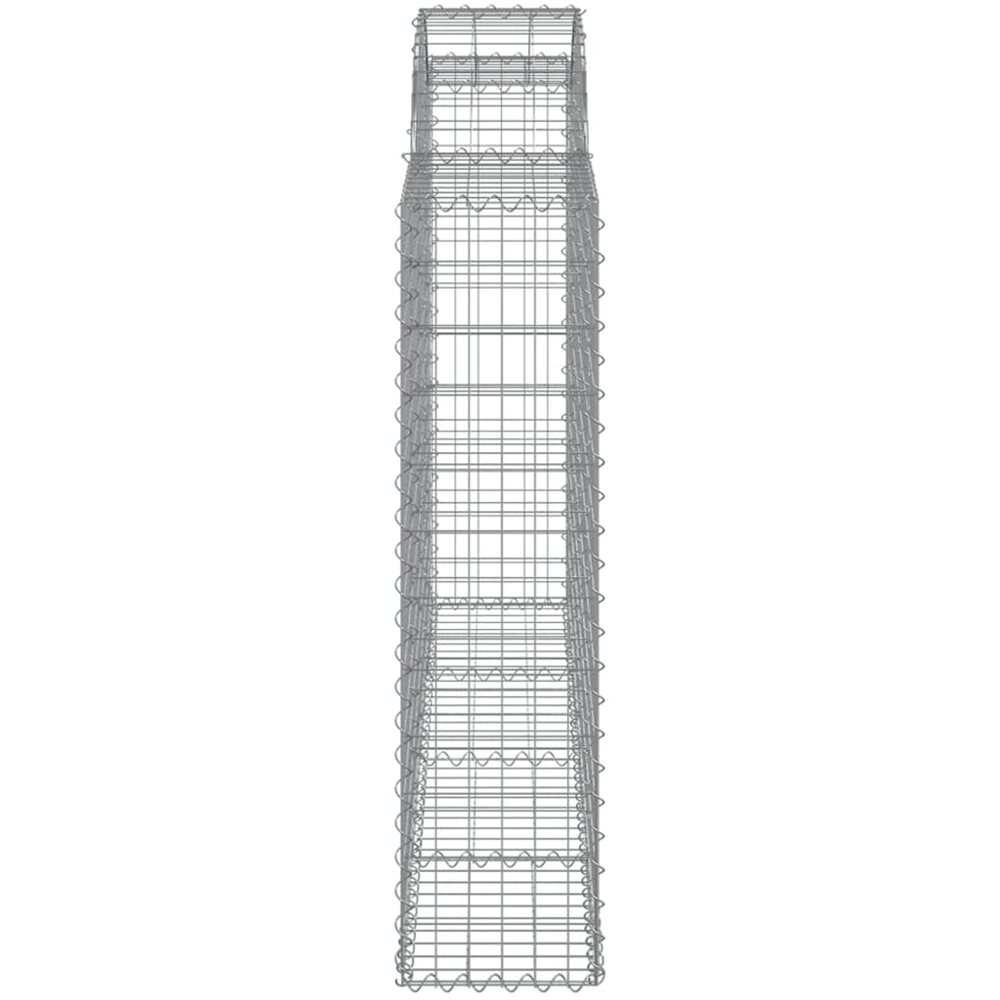 vidaXL Silver Galvanised Iron Arched Gabion Basket 120/140 x 30 x 200cm 20 Pack Image 3
