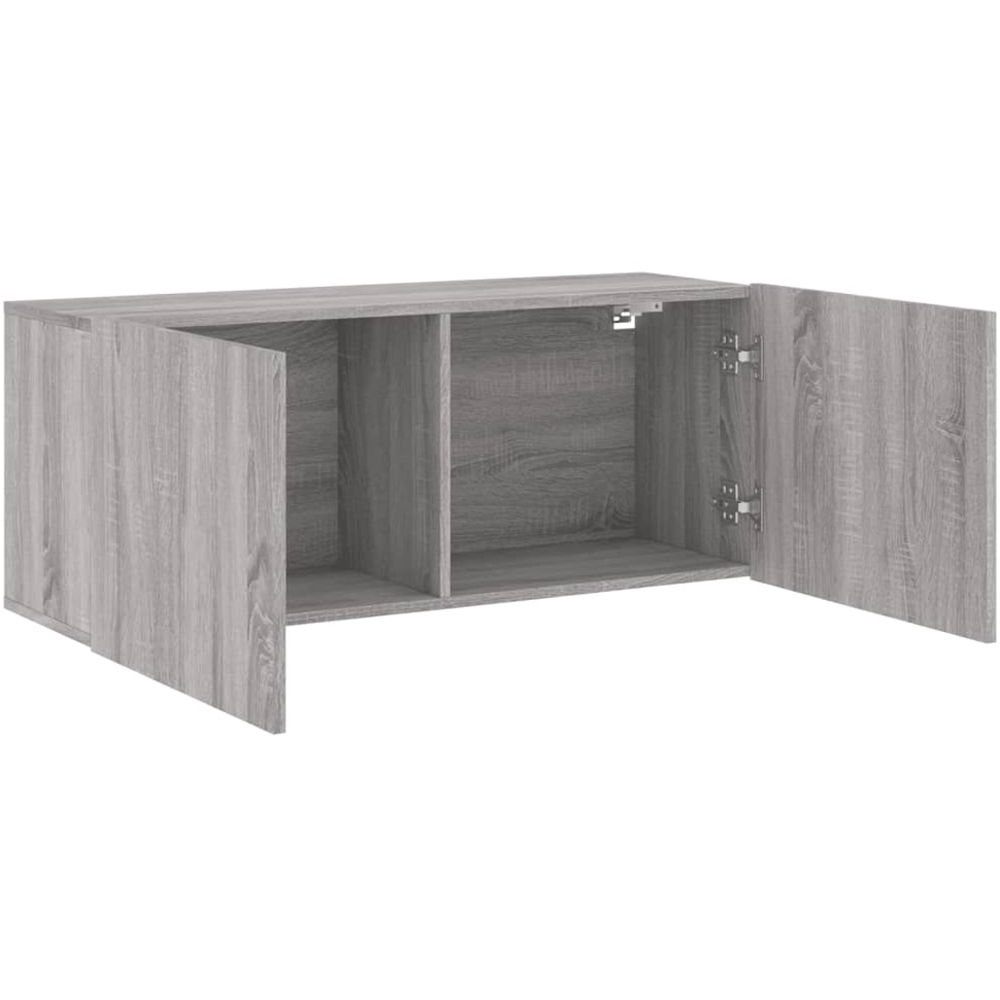 vidaXL 2 Door Grey Sonoma Wall Mounted TV Cabinet Image 5