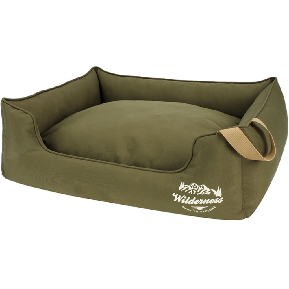 Snug & Cosy Wilderness Medium Olive Rectangle Pet Bed Image 1