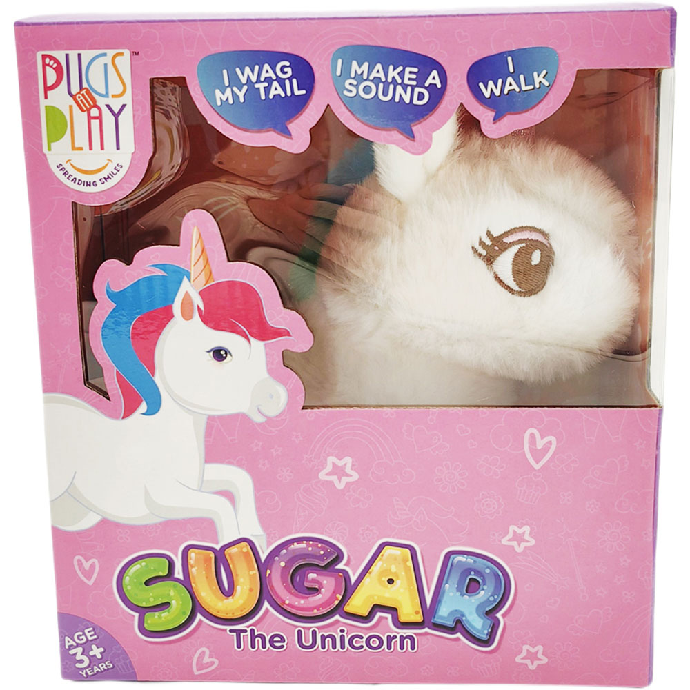 Pugs at Play Sugar Cream Interactive Walking Unicorn Plush Soft Toy Image 2