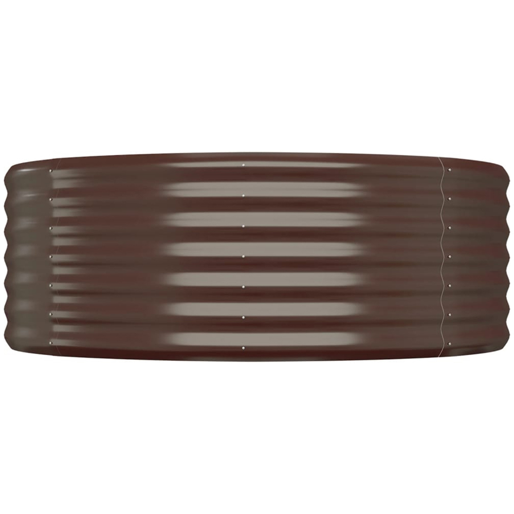 vidaXL Brown Galvanised Steel Raised Garden Bed 322 x 100 x 36cm Image 3
