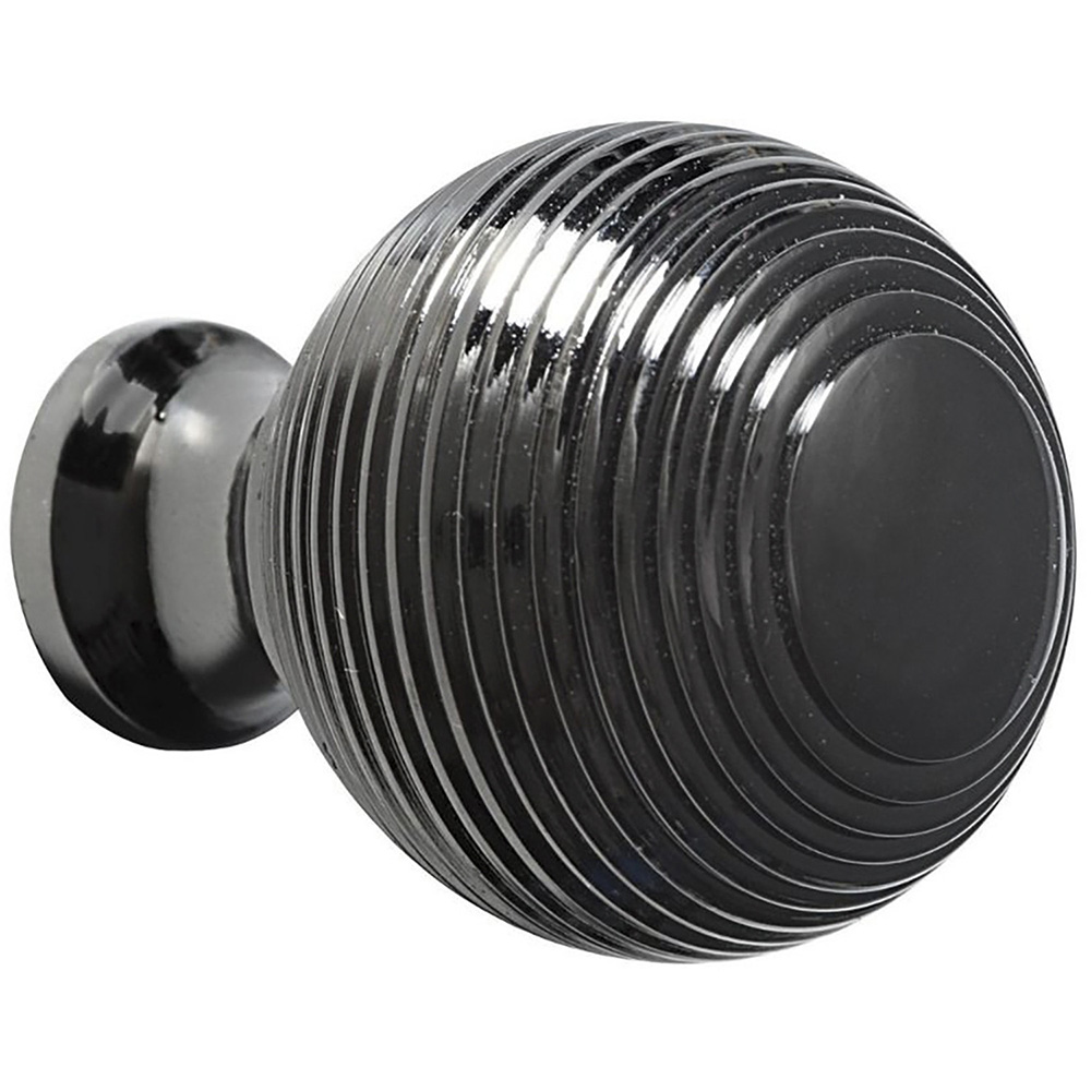 Hiatt Black Nickel Reeded Knob 6 Pack Image