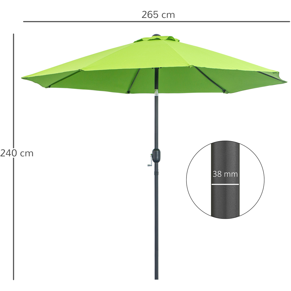 Outsunny Light Green Crank and Tilt Parasol 2.7m Image 7
