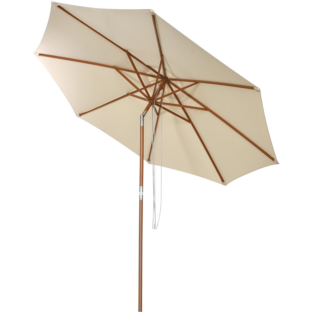 Costway Wooden Tilt Parasol with 8 Ribs 3m Image 3