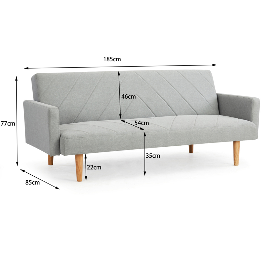 Home Detail Ryan 2 Seater Light Grey Sofa Bed Image 8