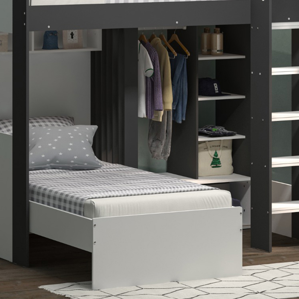 Flair Hampton White and Grey Wooden Bunk Bed Image 2