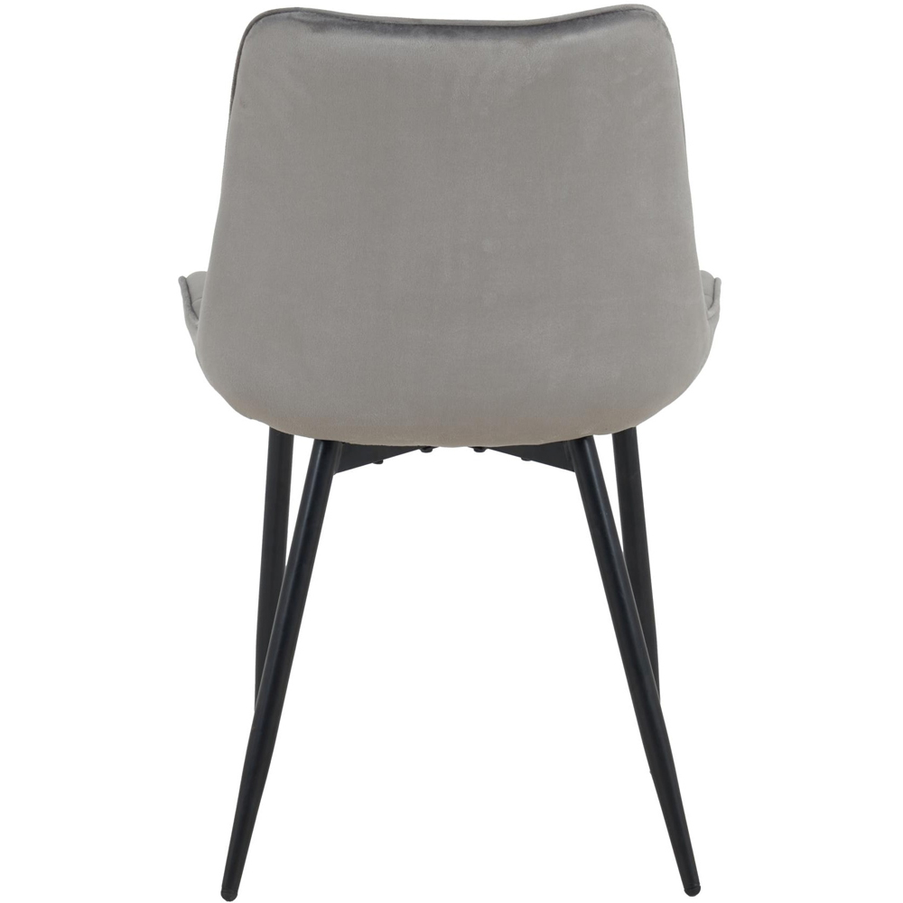 Indoor Living Seattle 4 Seater Grey Erica Velvet Dining Table Set Image 5
