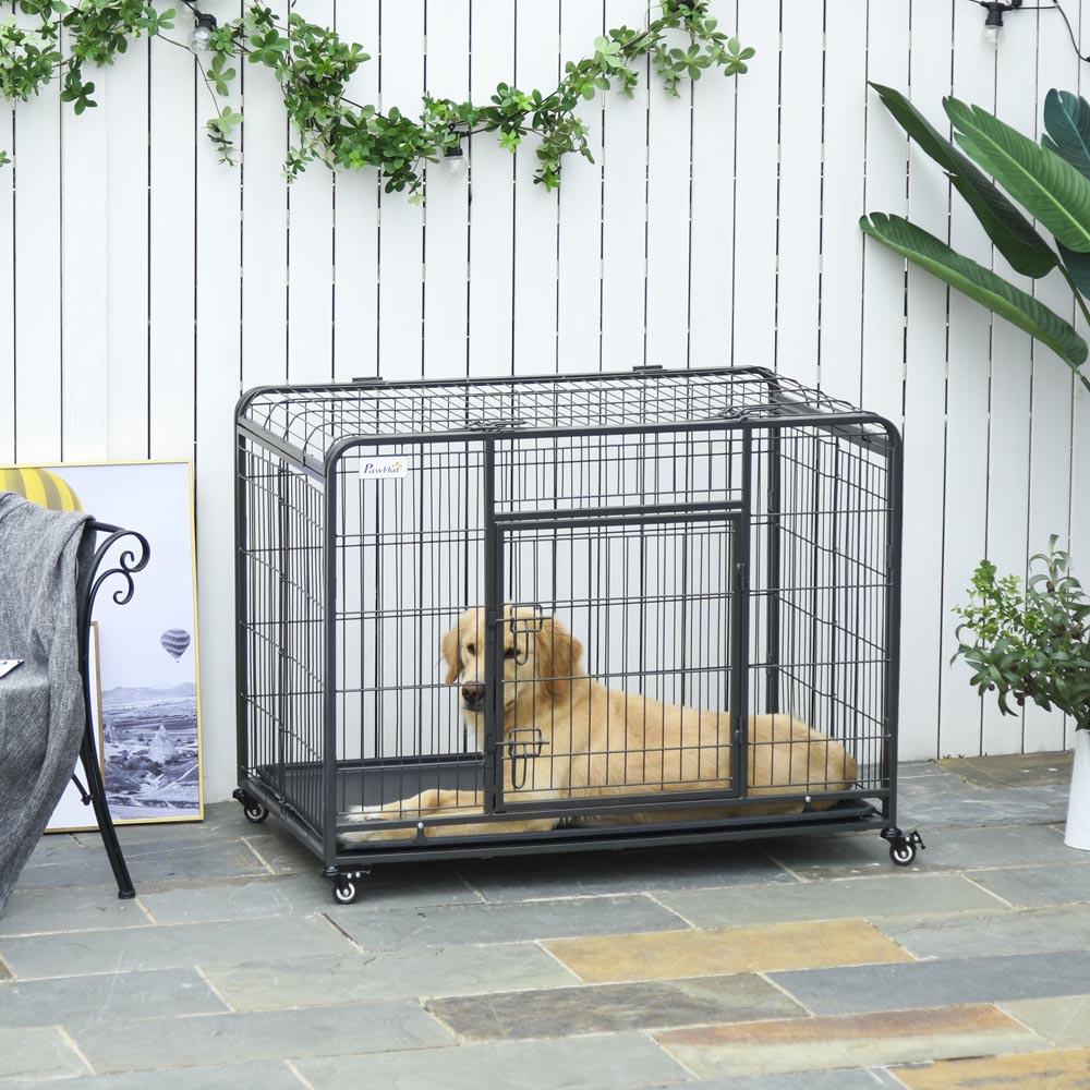 PawHut 109 x 71 x 78cm Metal Dog Cage Kennel Image 9
