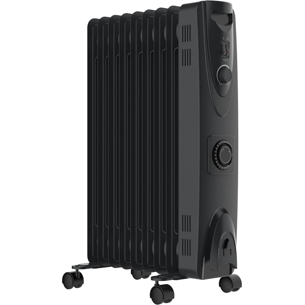 Mylek Black Oil Filled Heater with Timer 2500W Image 1