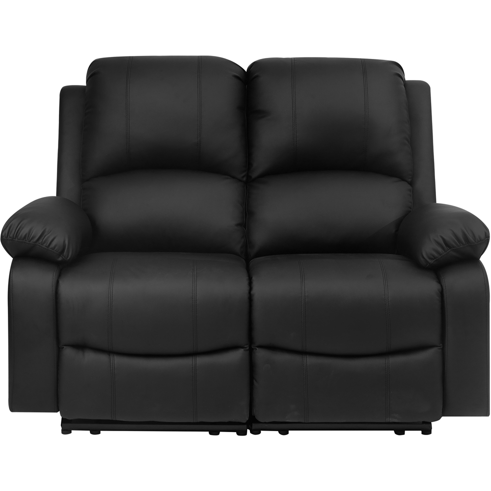 Comfy Living 2 Seater Black PU Leather Electric Recliner Sofa Image 2