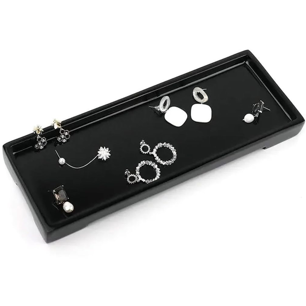 ATEK Small Black Multi-Purpose Resin Vanity Serving Tray Image 3