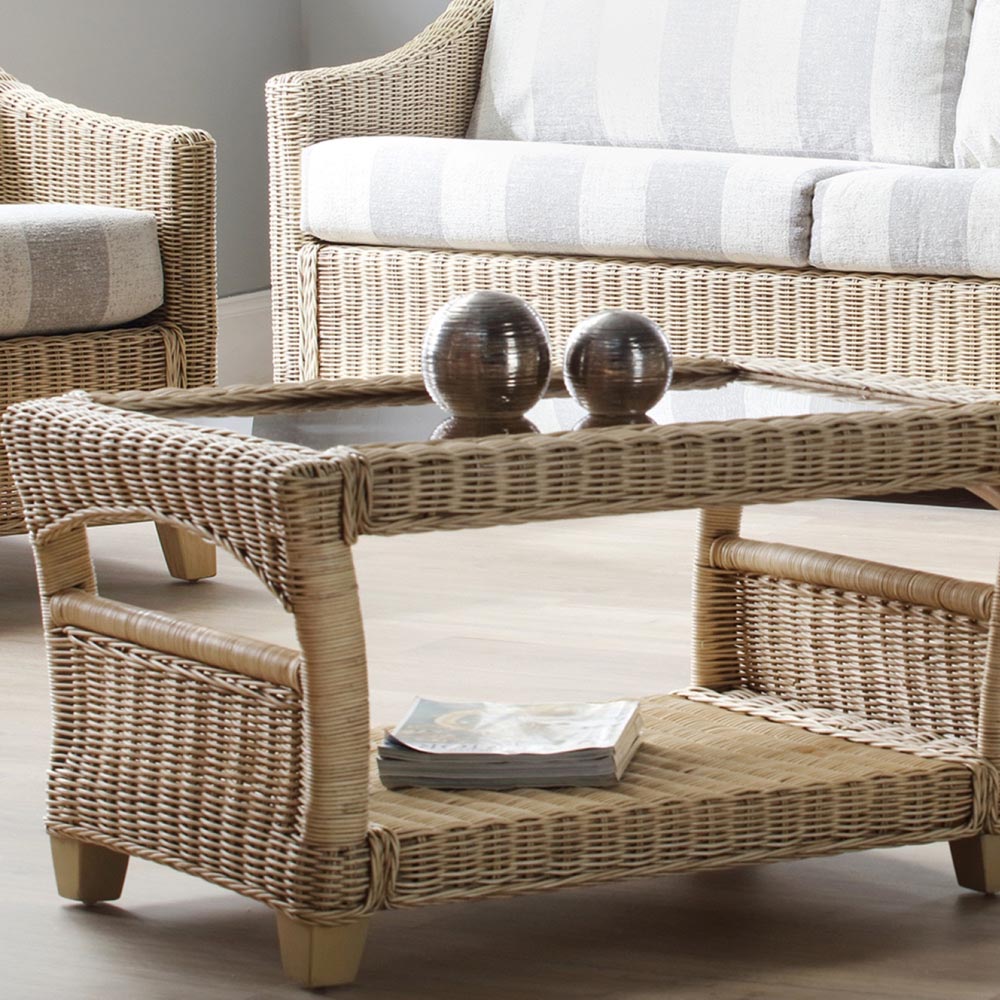 Desser Furniture Dijon 5 Seater Natural Wash Athena Stripe Sofa Set Image 5