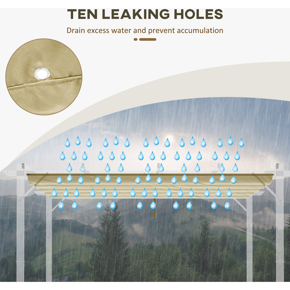 Outsunny 4 x 3m Beige Retractable Pergola Cover Image 5