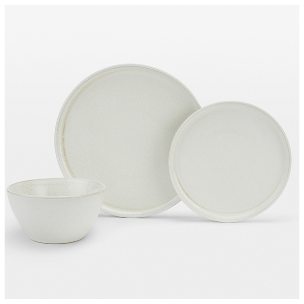 Waterside Reactive Glaze White 12 Piece Dinner Set Image 3