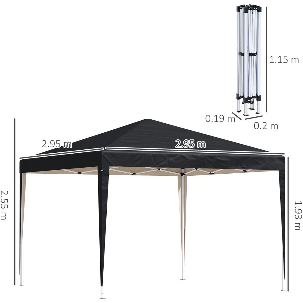 Outsunny 3 x 3m Black Marquee Pop Up Gazebo Image 8