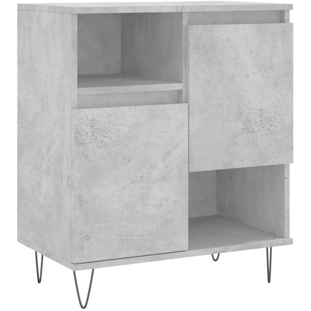 vidaXL 2 Door 2 Shelf Concrete Grey Sideboard Image 2