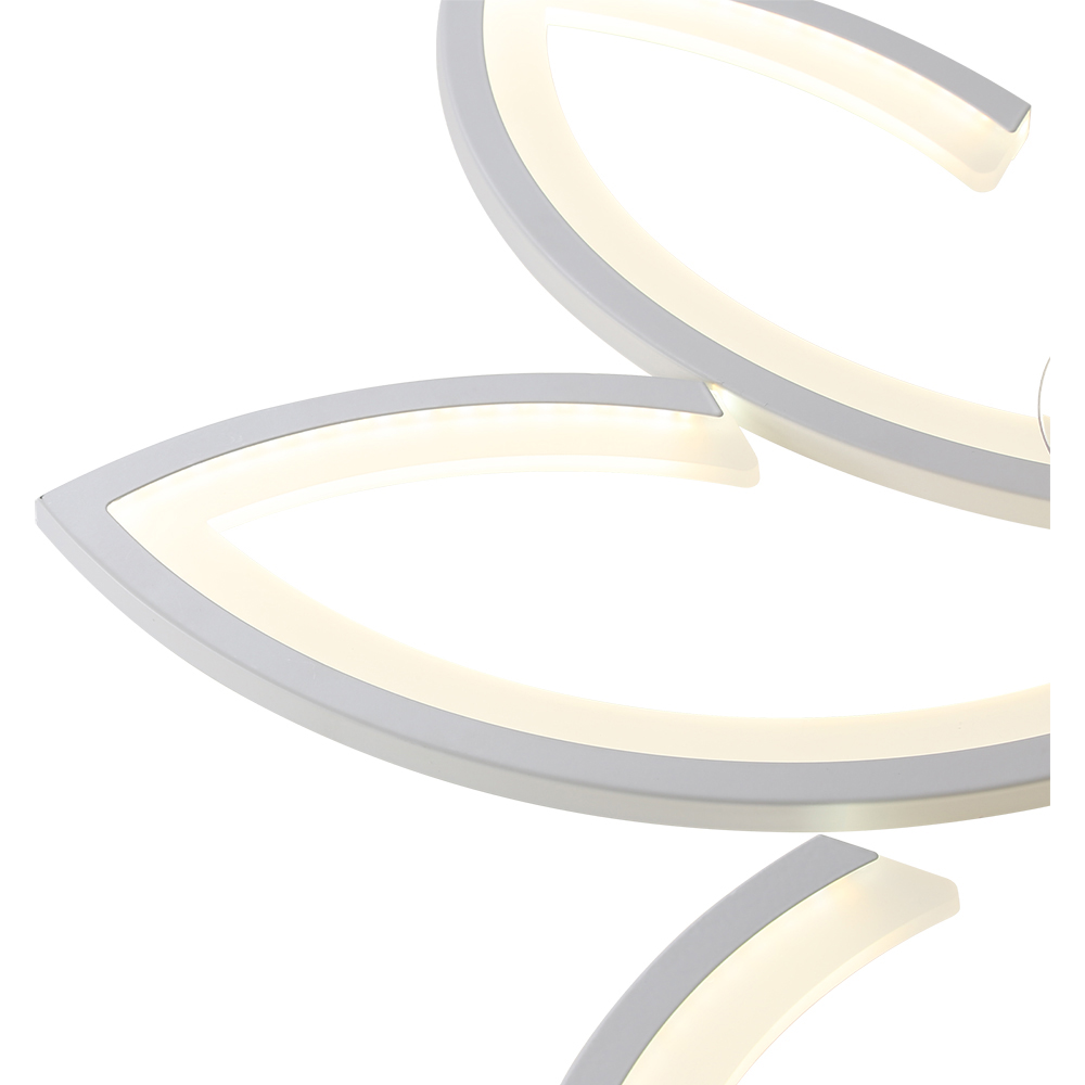 Living and Home White Flower Shaped LED Ceiling Mount Fan Light with 6 Speeds 34 inch Image 3