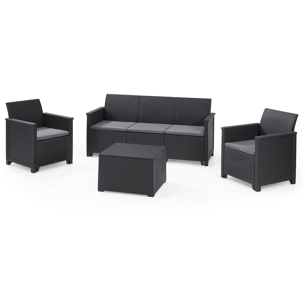 Keter Emma 5 Seater Graphite Rattan Wicker Sofa Set Image 2