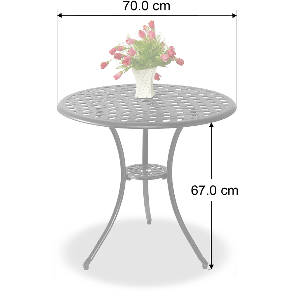 Centurion Oshowa 2 Seater Grey Round Garden Bistro Table with Parasol Hole Image 6