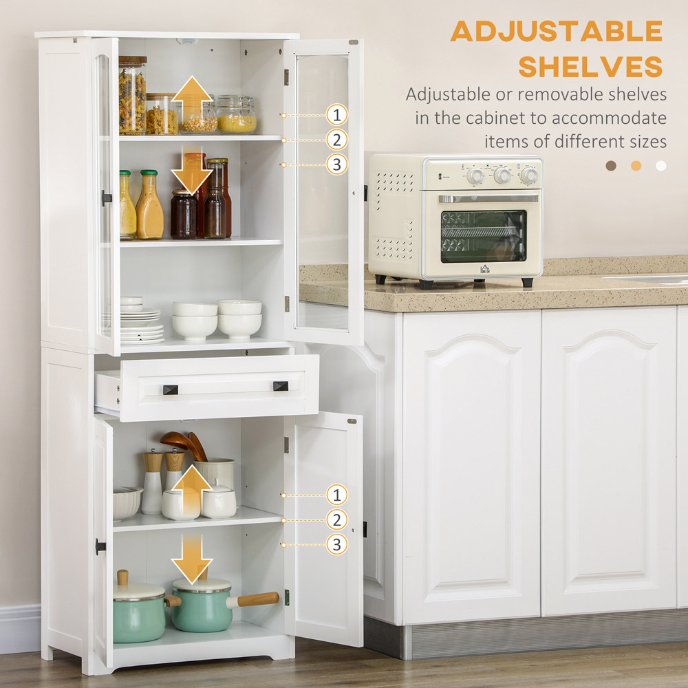 Portland 4 Door Single Drawer White Kitchen Cabinet Image 6