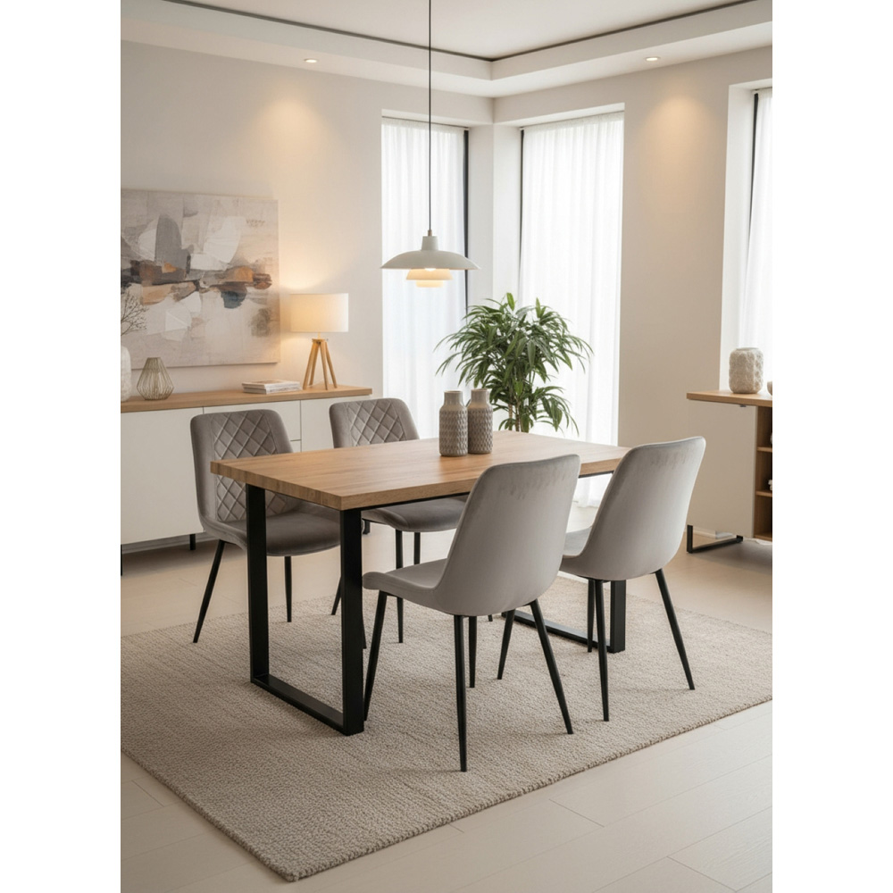 Indoor Living Colorado Amelia 4 Seater Dining Table Grey and Natural Image 8