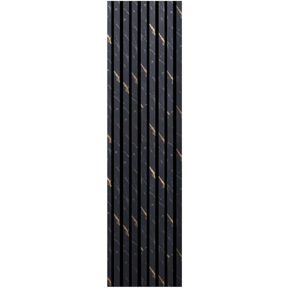 Britwall Black and Gold Marble Design Linear Acoustic Wall Panel 2400 x 600 x 21mm 2 Pack Image 2