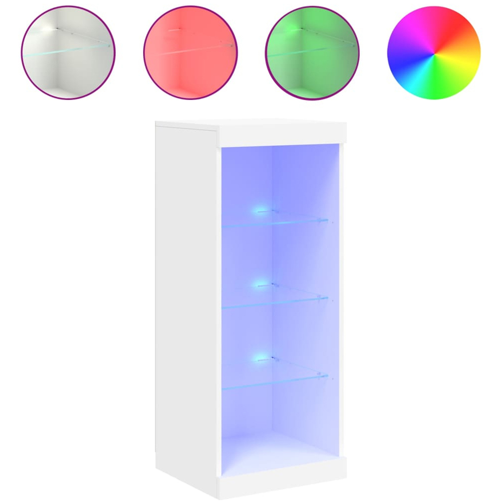 vidaXL 4 Shelf White LED Sideboard Image 3