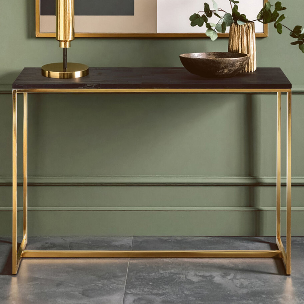 Premier Housewares Relic Dark Petrified Wood Console Table Image 1