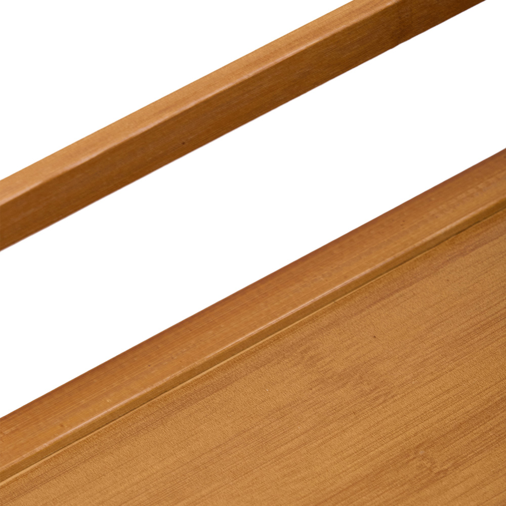 Living and Home Single Drawer 2 Shelf Brown Bamboo Desktop Bookshelf Image 4