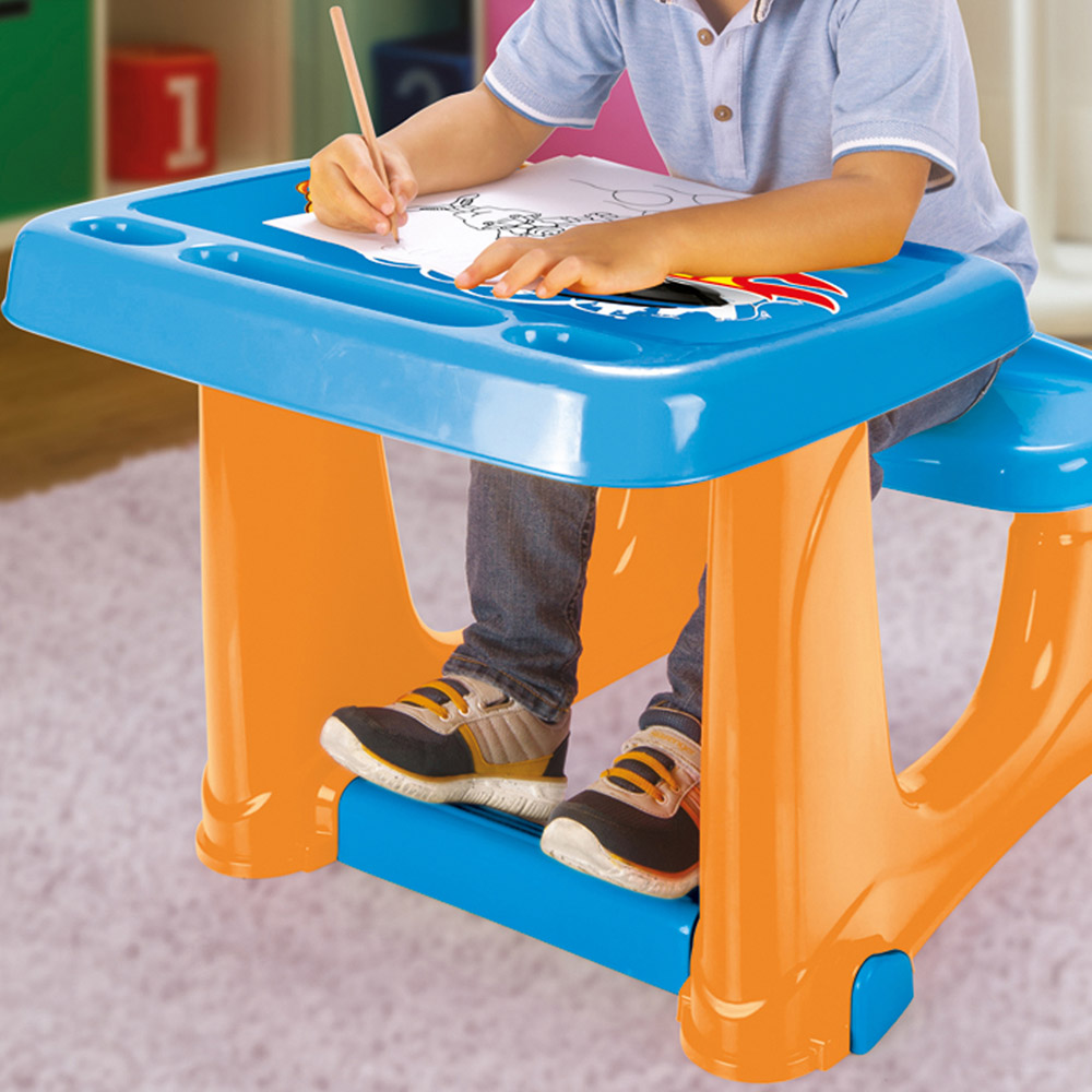 Dolu Kids Orange and Blue Licensed Hot Wheels Study Desk Image 2