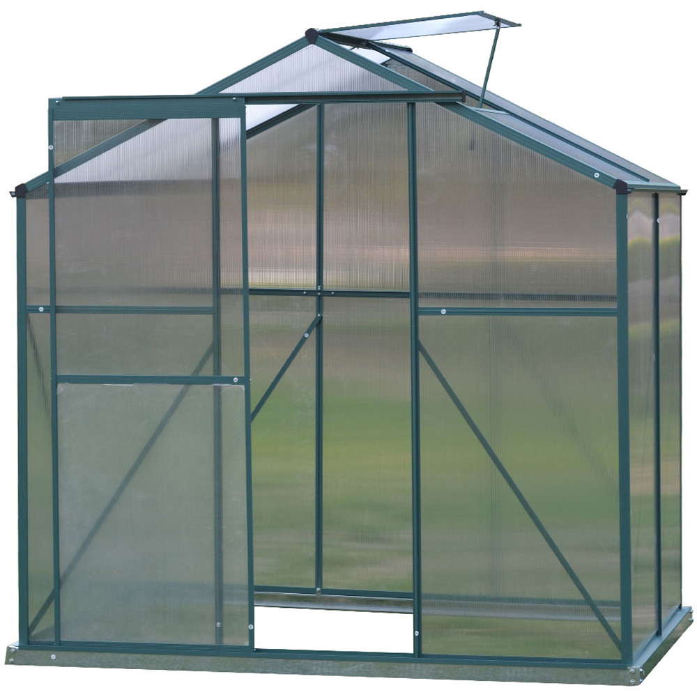 Living and Home Green Aluminium Frame 4 x 6ft Greenhouse Image 1