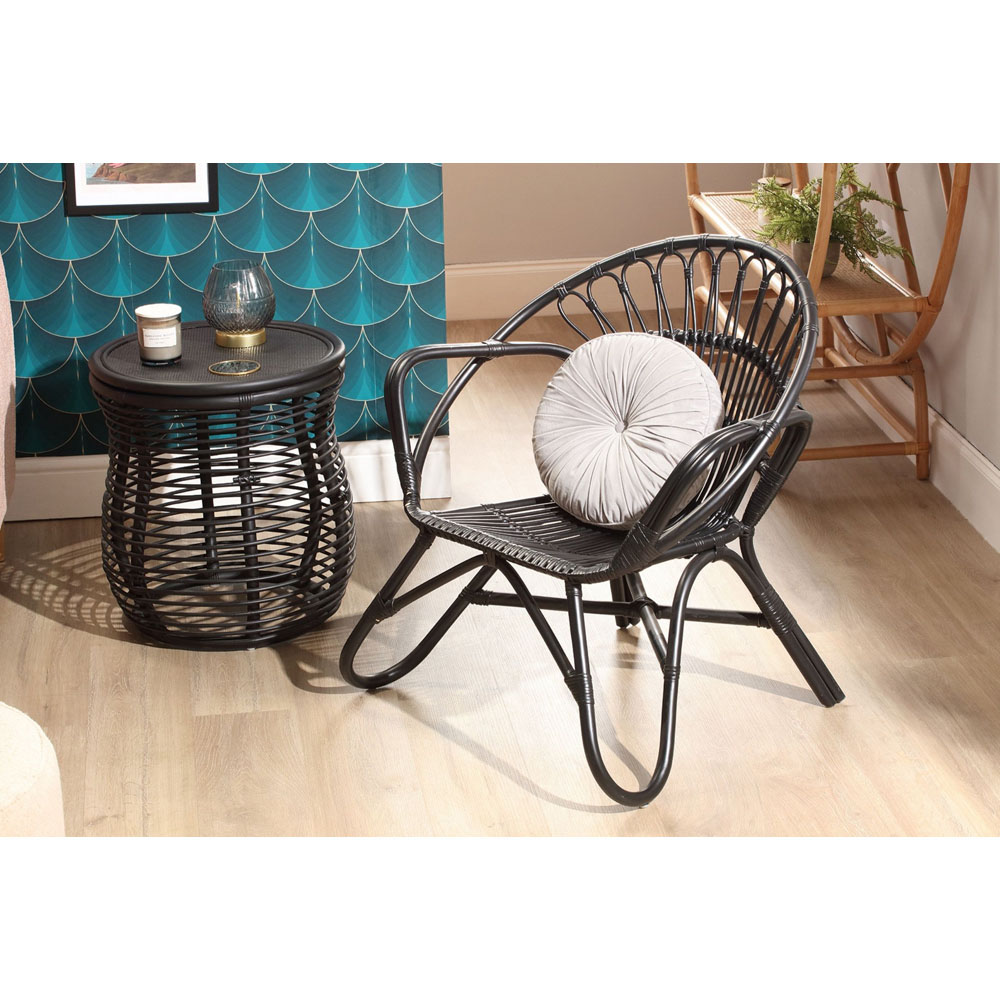 Desser Nordic Black Rattan Chair Image 6