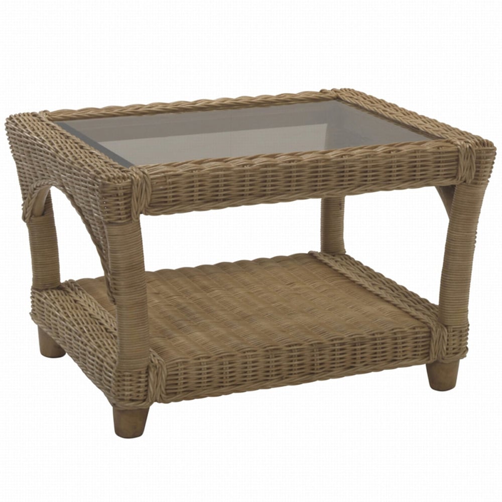 Desser Furniture Seville Light Oak Natural Rattan Coffee Table Image 2