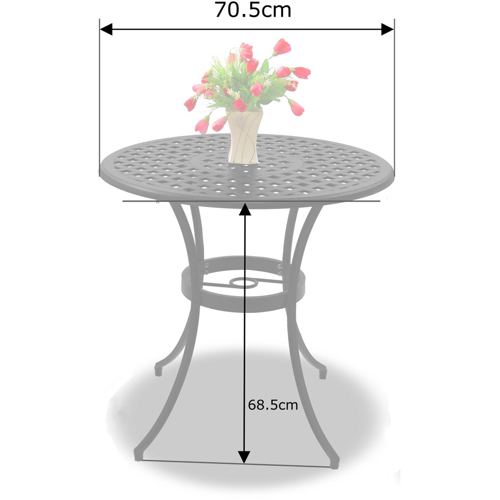 Centurion Prego 2 Seater Black Round Garden Bistro Table Image 6