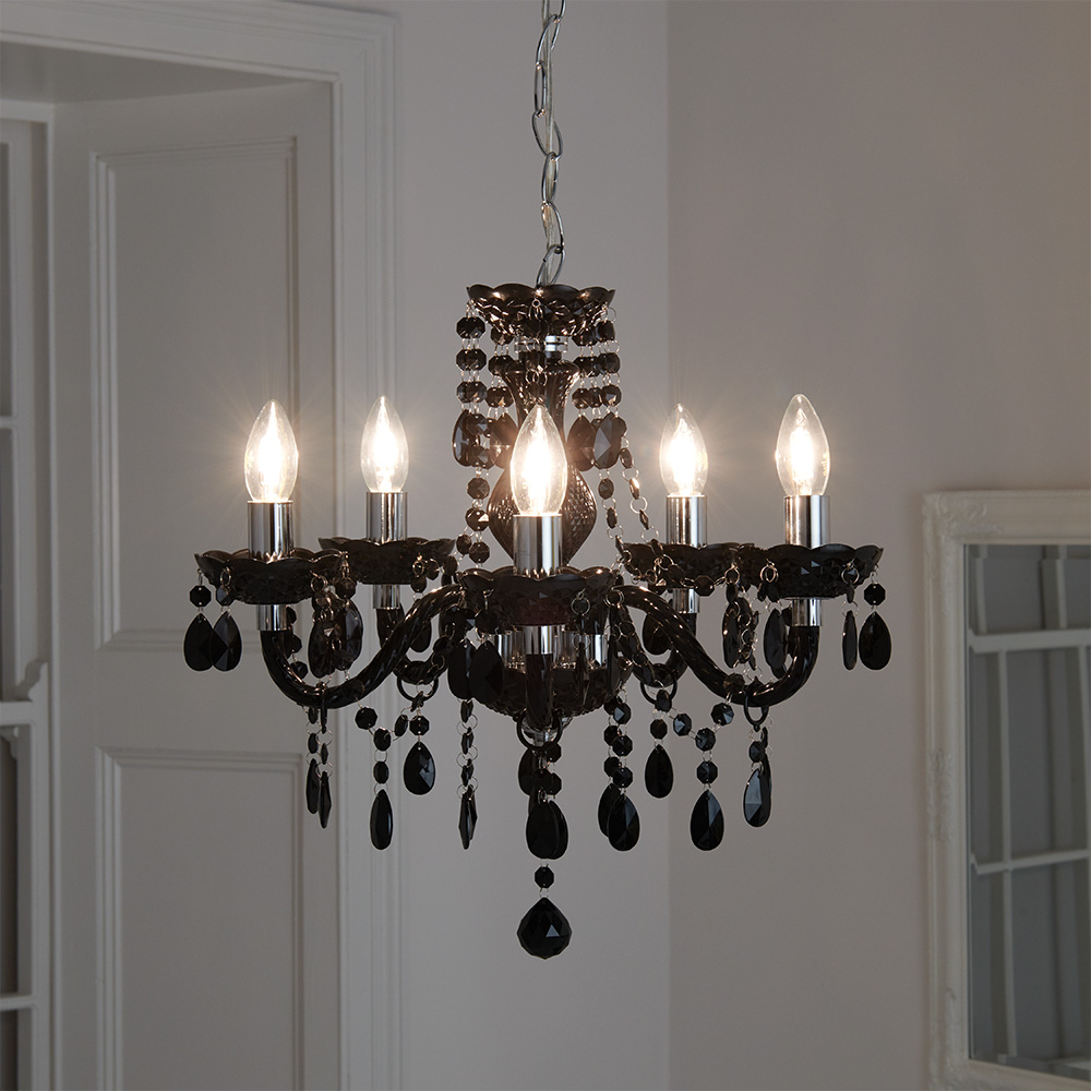Wilko Marie Therese 5 Arm Black Chandelier Ceiling  Light Image 4