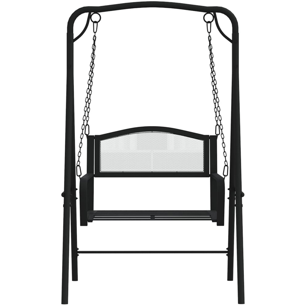 vidaXL 2 Seater Black Steel Swing Bench Image 3