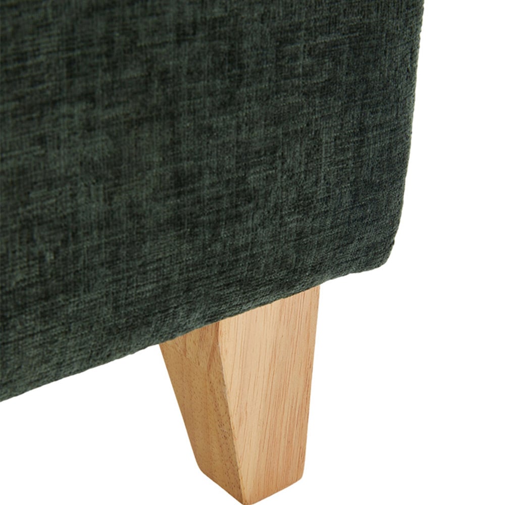 Living and Home Green Chenille Upholstered Storage Ottoman Image 4