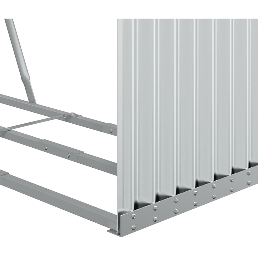 vidaXL Silver Galvanised Steel Firewood Log Holder 100 x 120 x 45cm Image 5
