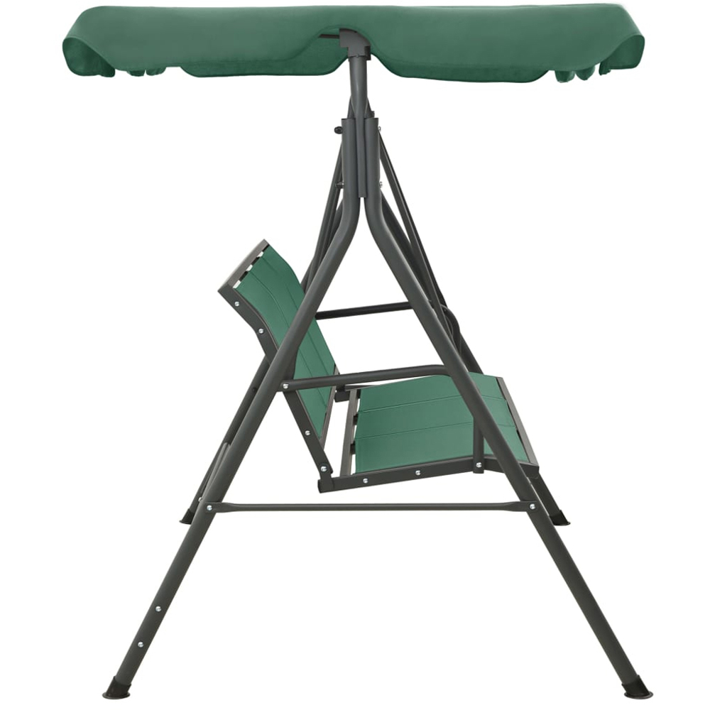 vidaXL 3 Seater Green Garden Swing Bench with Canopy Image 3