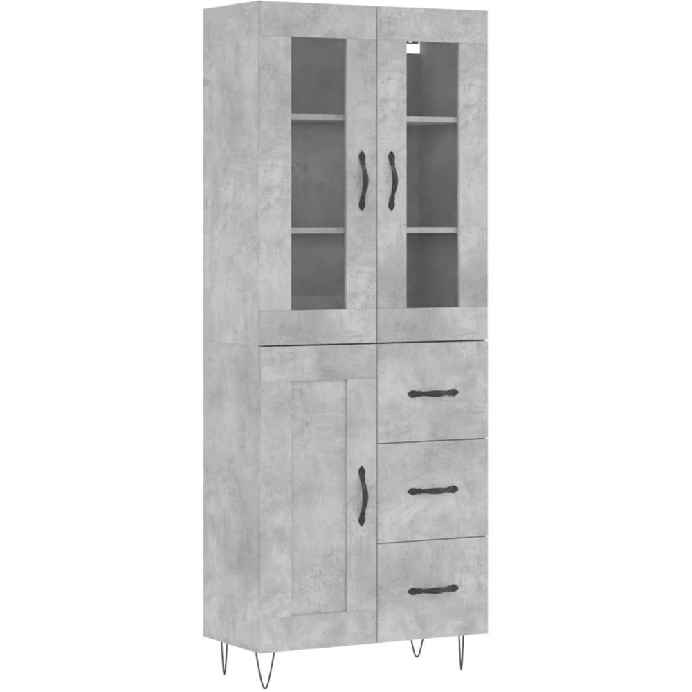vidaXL 3 Door 3 Drawer Concrete Grey Highboard Image 2