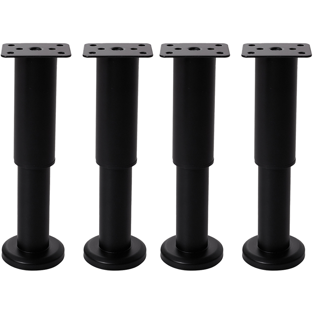 Living and Home Adjustable Round Iron Furniture Leg 17cm 4 Pack Image 1