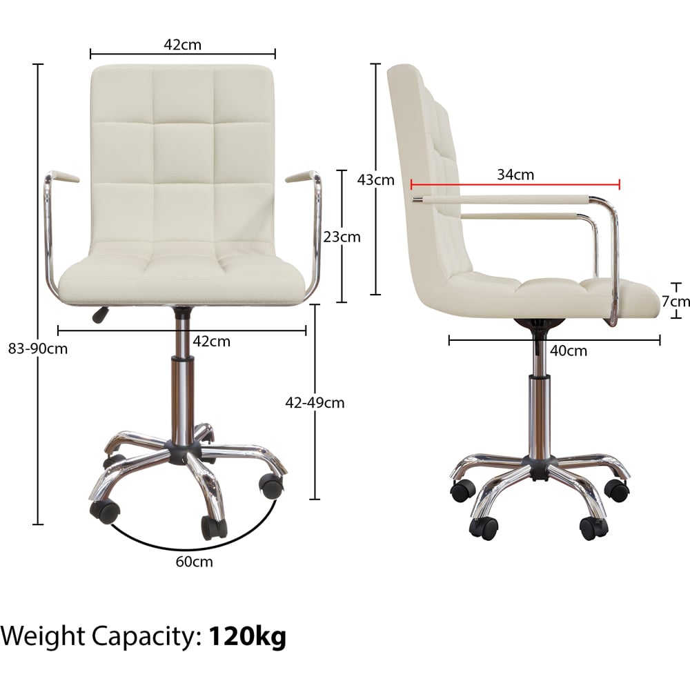 Vida Designs Calbo Beige Office Chair Image 8