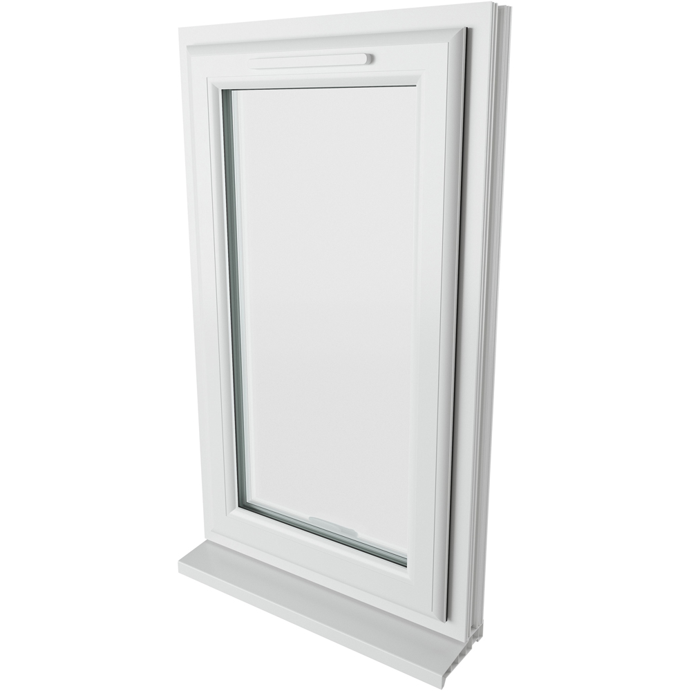 Crystal uPVC Triple Glazed Window Top Hung Opener White Clear Glass 610x1040mm Image 9