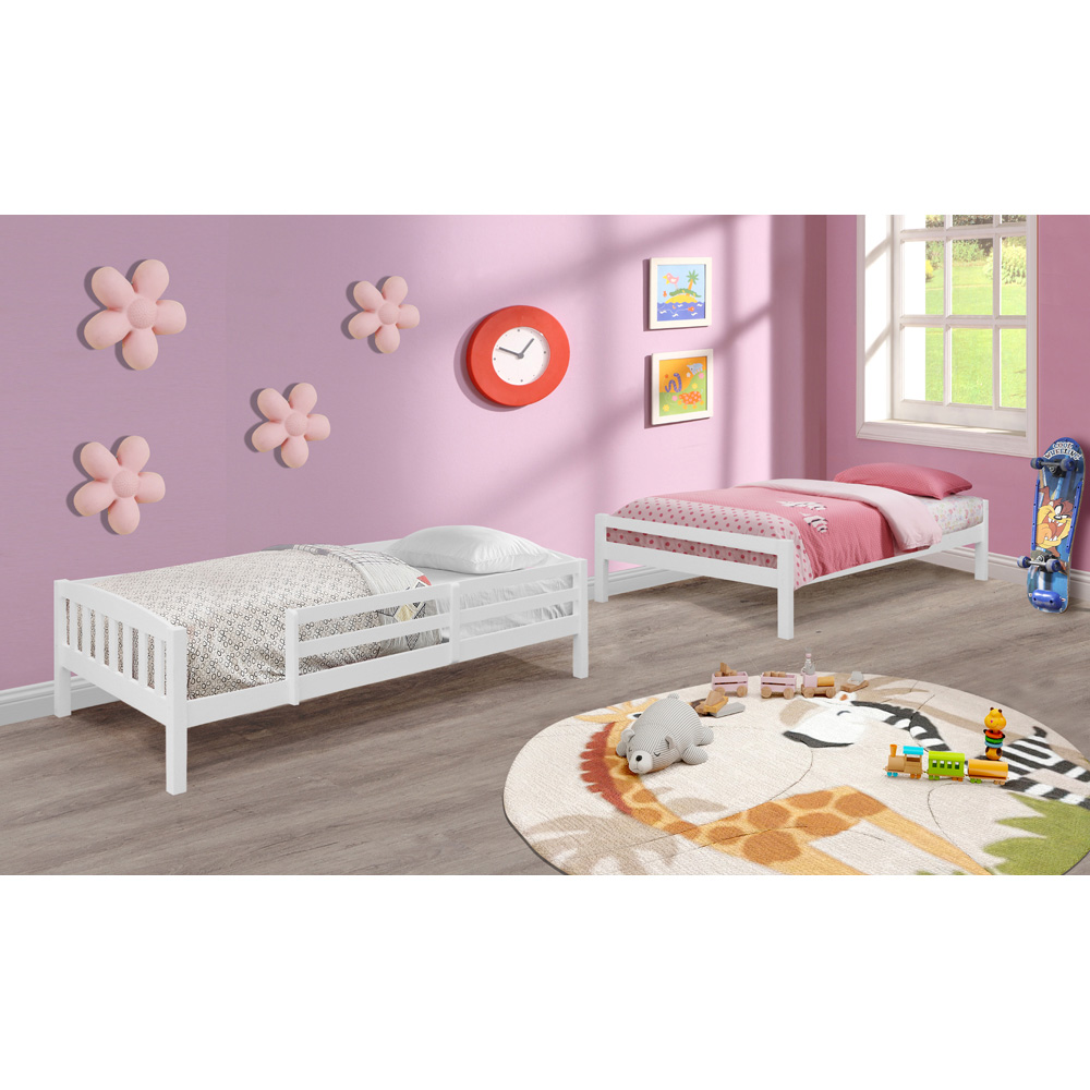 Comfy Living White Detachable Wooden Bunk Bed Image 3