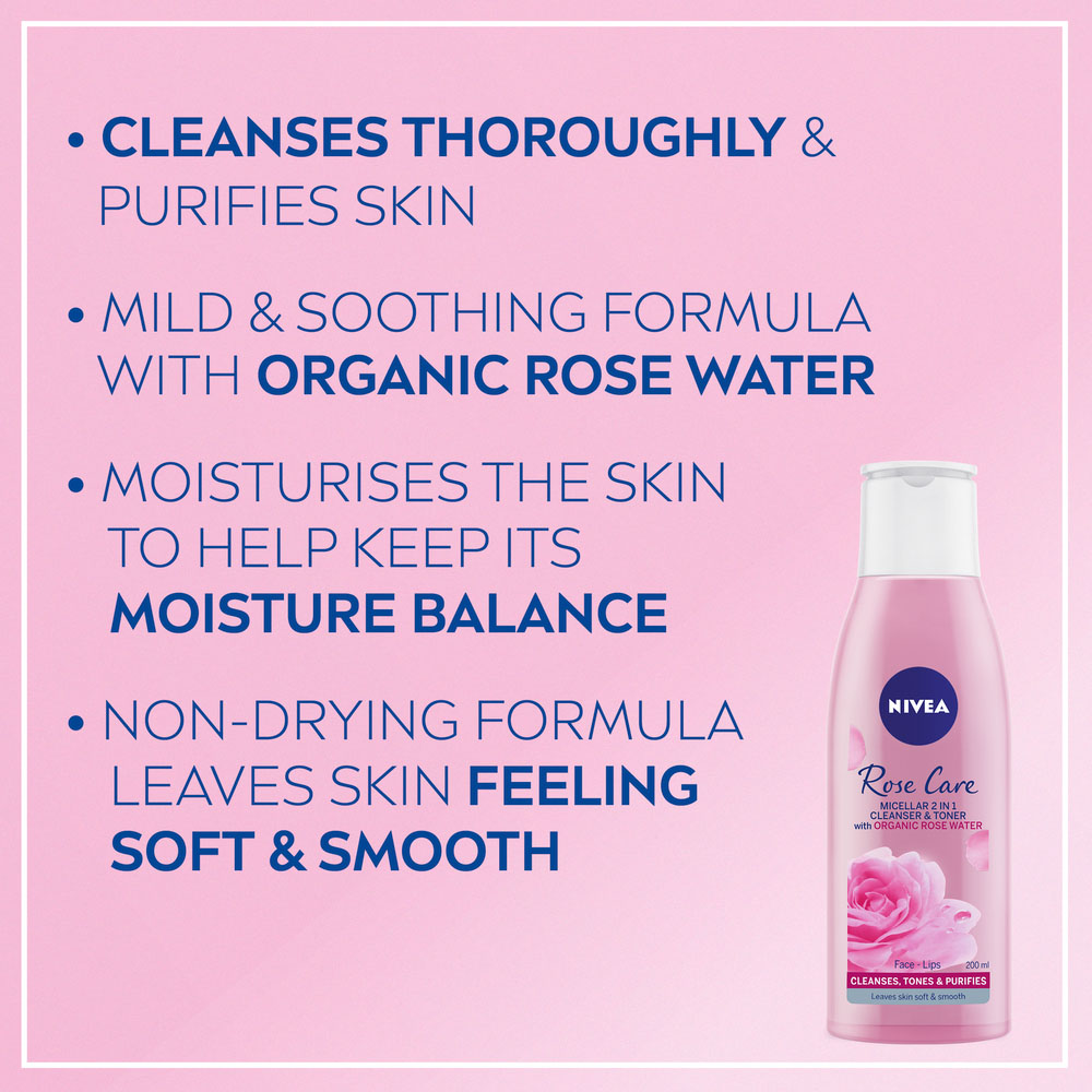 Nivea MicellAIR 2 in 1 Rose Water Cleanser and Toner Image 3