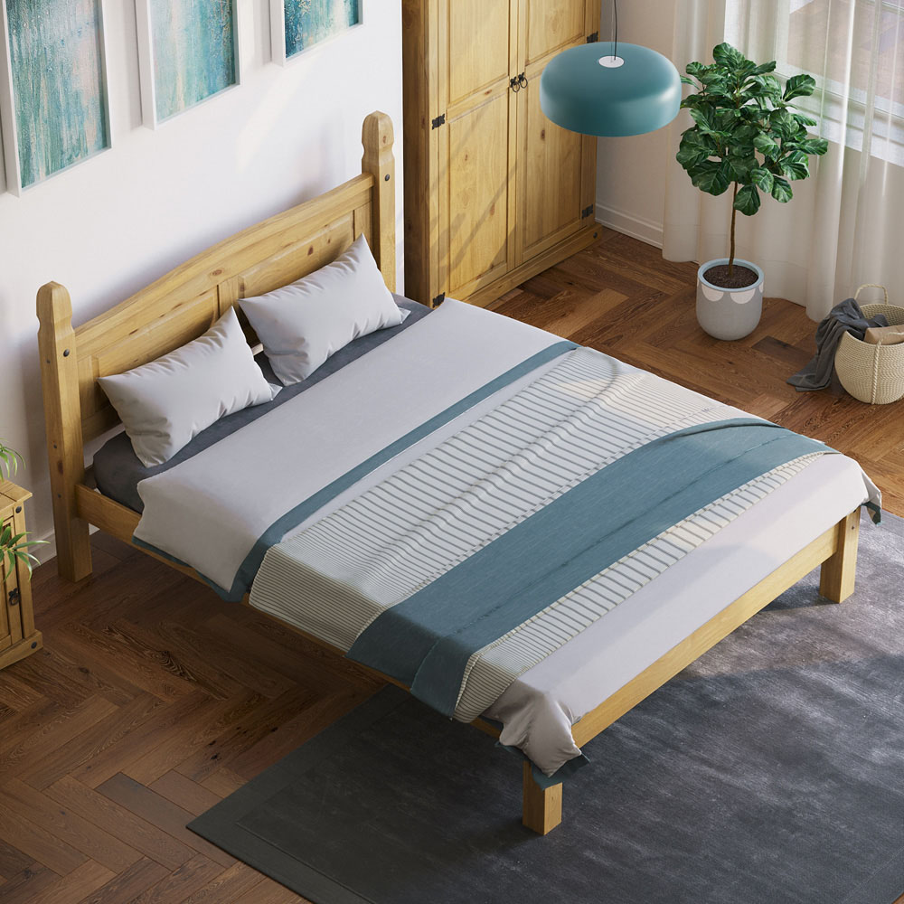 Vida Designs Corona King Size Pine Low Foot Bed Frame Image 6