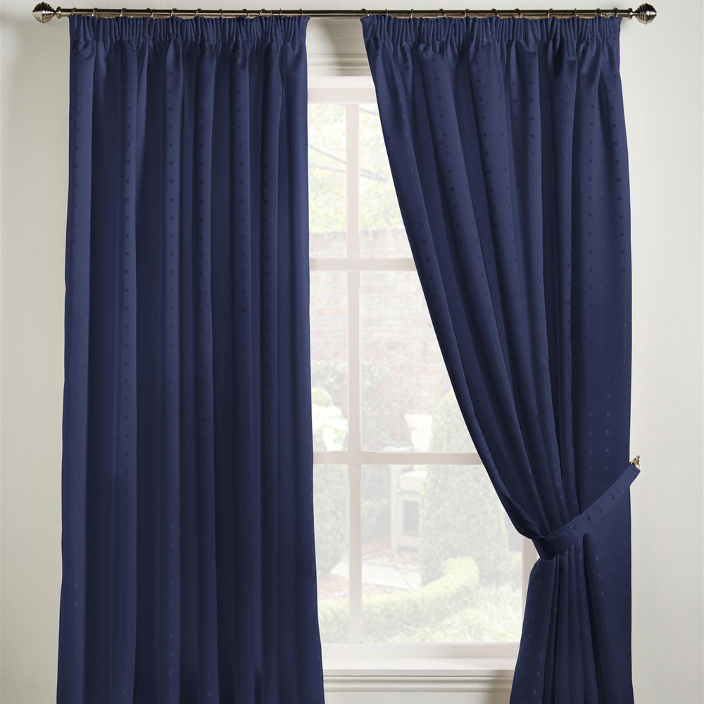 Alan Symonds Madison Navy Taped Top Curtains 229 x 183cm Image 2